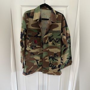 US Air Force Woodland Camouflage Utility Coat Military Jacket Honor Guard